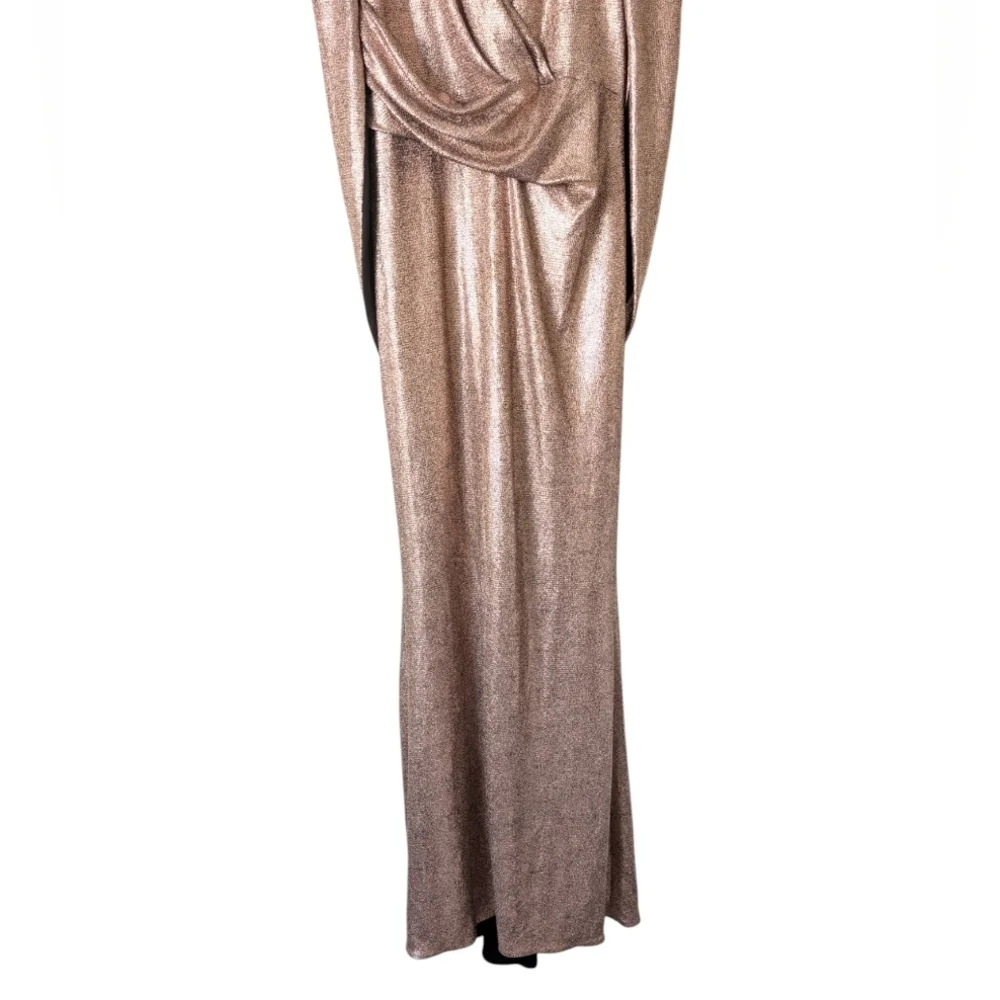 NWT NEW Talbot Runhof 12 Rosin Cape Gown Dress Pink Evening - Picture 9 of 15